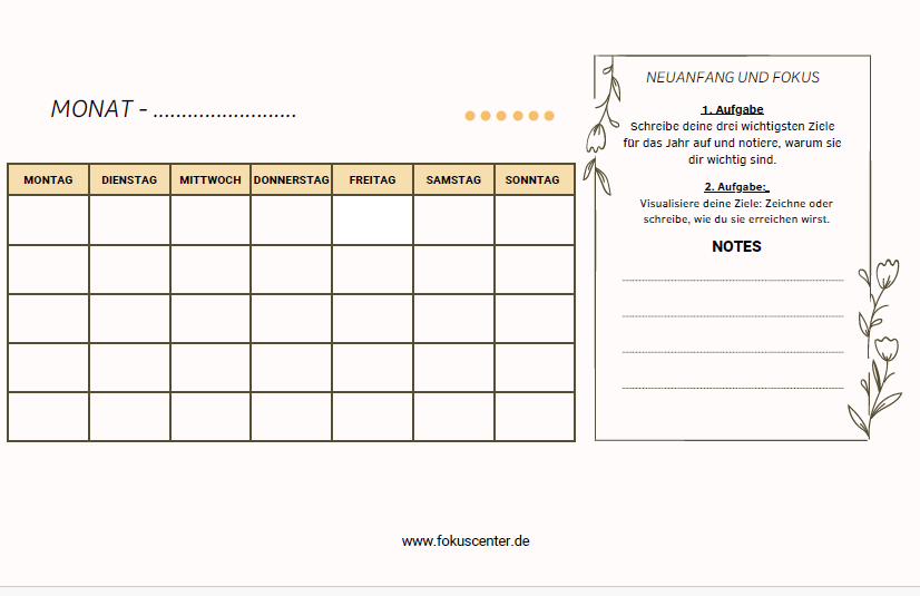 Flexibler Jahres - Motivations-Kalender